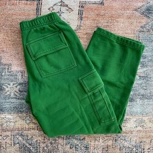TNA Cozy Kelly Green Cargo Sweatpants